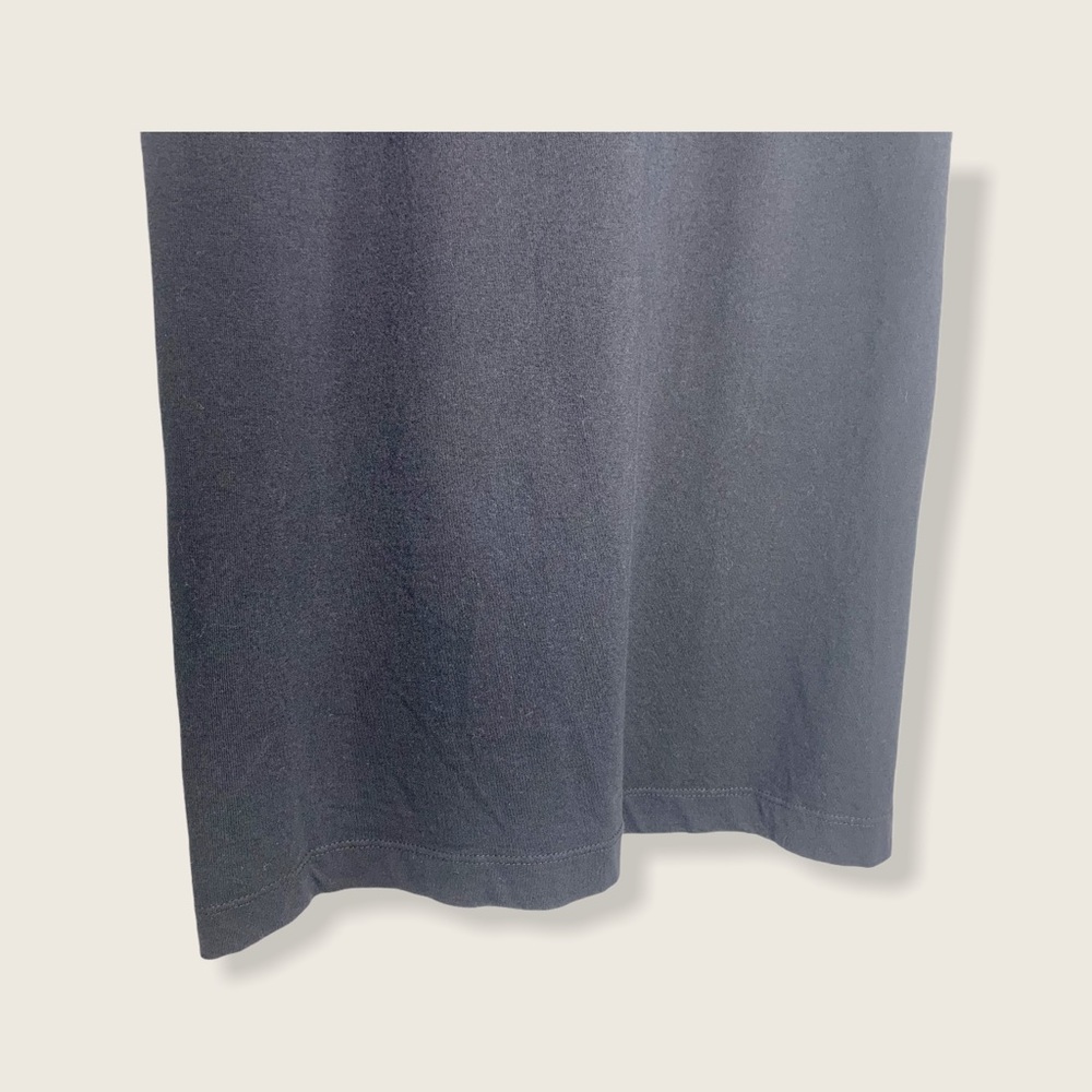 Chaus Organic Ruched Crewneck Solid Black T Shirt - Picture 6 of 10